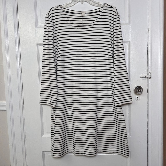 J. Crew Women’s Casual Stripe Dress Long Sleeve Knee Length Cotton Classic XL - Picture 13 of 17